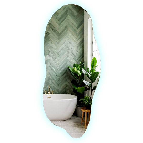 Nepravidelne led zrkadlo 40x90 cm