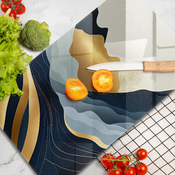 Kuchynská doska veľká zo skla Abstraktné hory