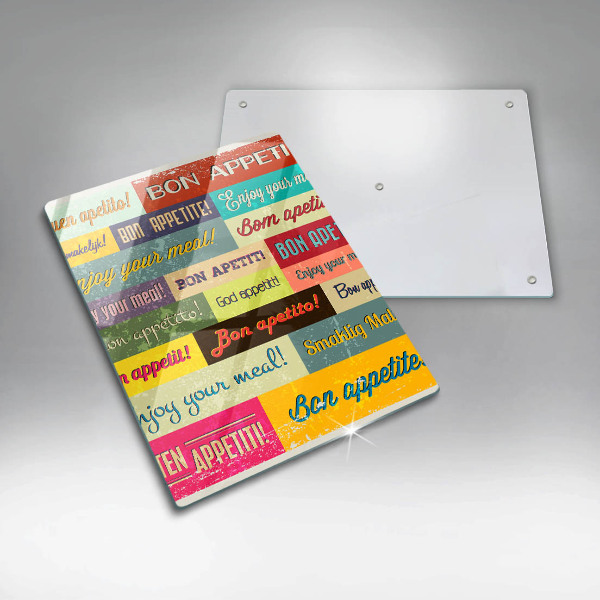 Kuchynská doska veľká zo skla Titulky Jazyky dobrej chuti