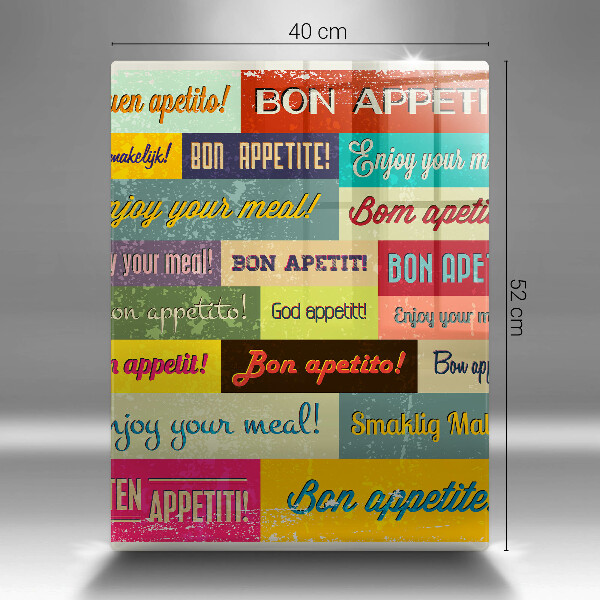 Kuchynská doska veľká zo skla Titulky Jazyky dobrej chuti