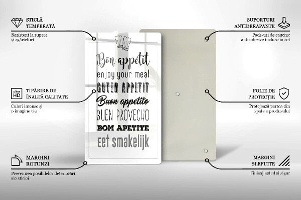 Kuchynská doska veľká zo skla Nápis do kuchyne hovorí
