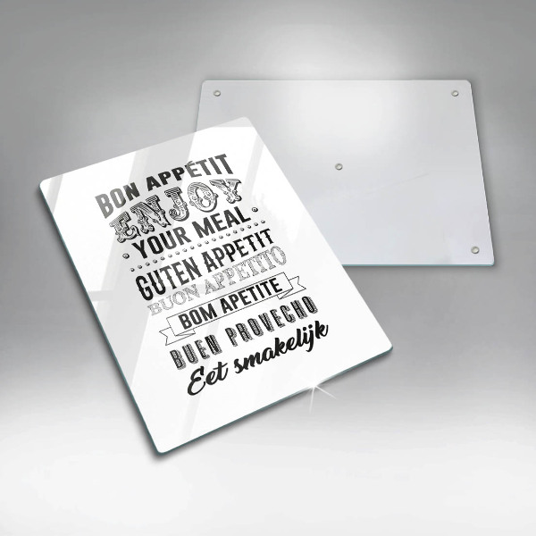 Kuchynská doska veľká zo skla Nápis do kuchyne veta