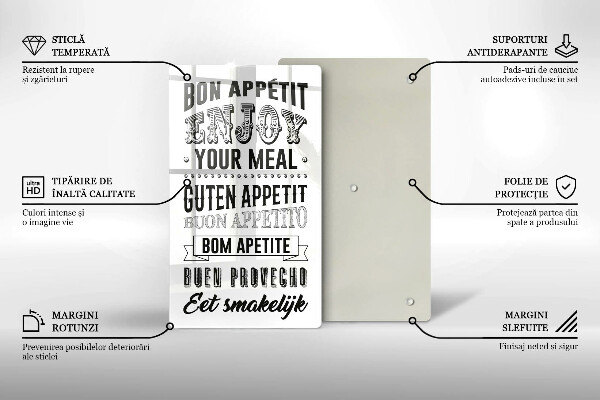 Kuchynská doska veľká zo skla Nápis do kuchyne veta