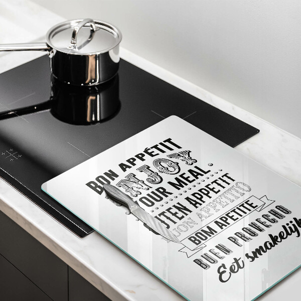 Kuchynská doska veľká zo skla Nápis do kuchyne veta