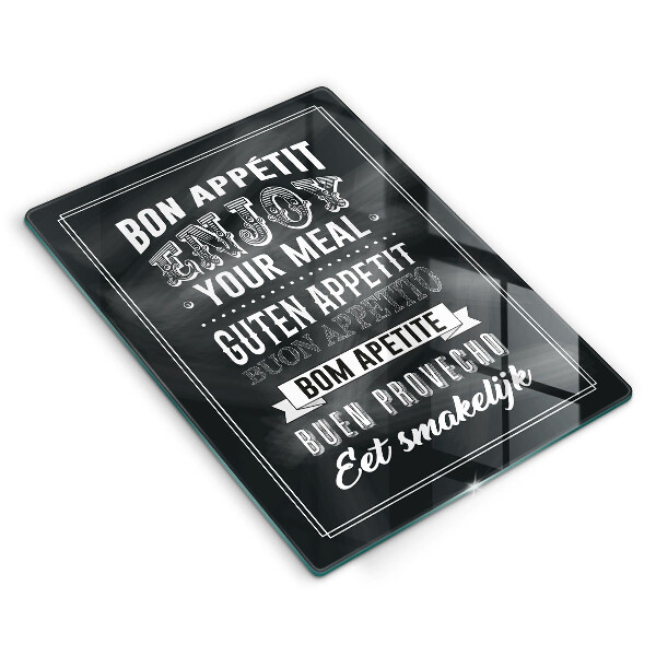 Kuchynská doska veľká zo skla Nápis do kuchyne veta