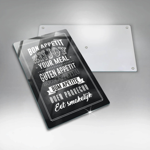 Kuchynská doska veľká zo skla Nápis do kuchyne veta