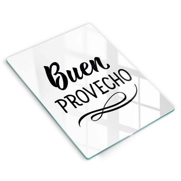 Kuchynská doska veľká zo skla Buen provecho