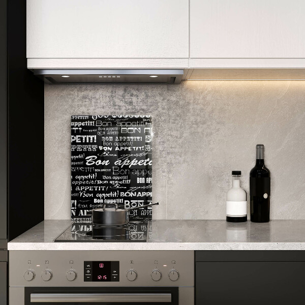 Kuchynská doska veľká zo skla Kuchynské titulky Bon appetit