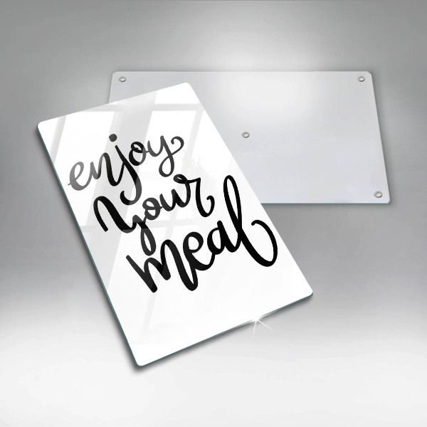 Kuchynská doska veľká zo skla Enjoy your meal