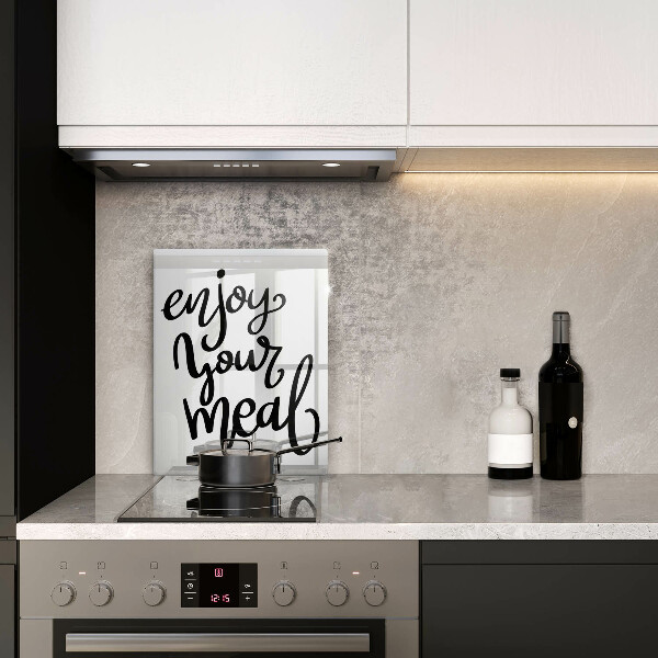 Kuchynská doska veľká zo skla Enjoy your meal