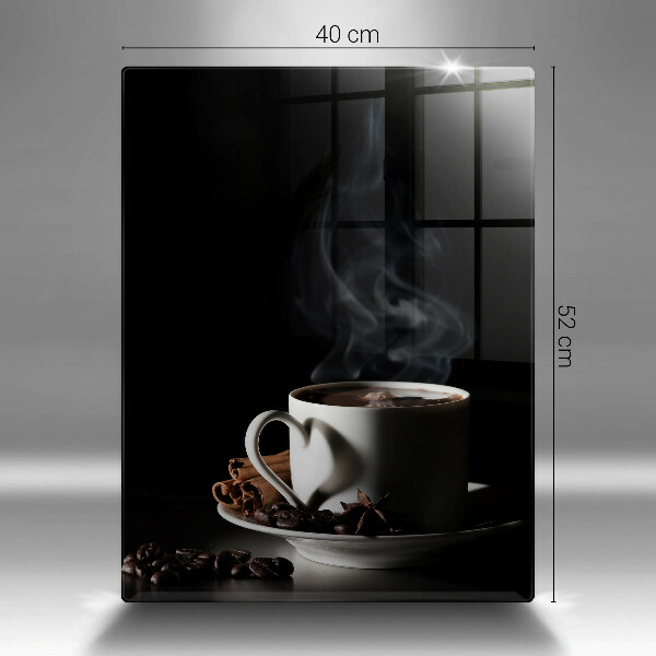 Kuchynská doska veľká zo skla Šálka horúcej kávy