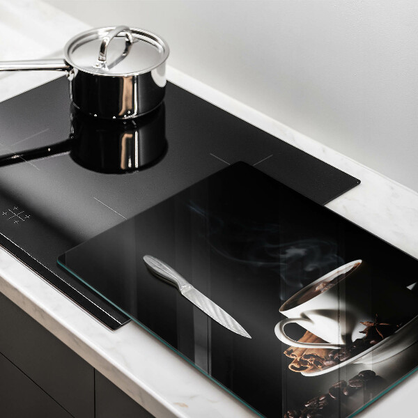 Kuchynská doska veľká zo skla Šálka horúcej kávy