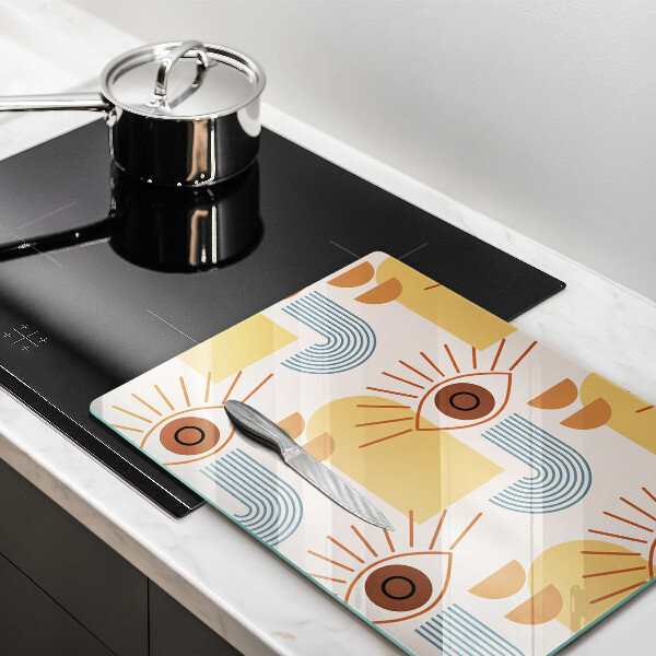 Kuchynská doska veľká zo skla Boho vzor očí