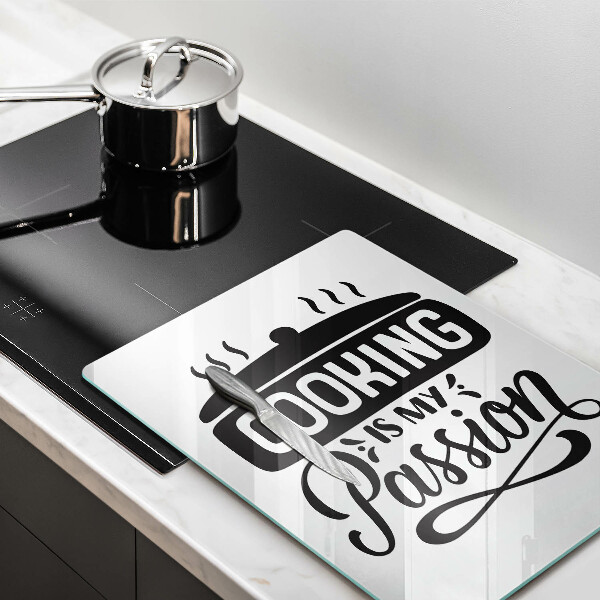 Kuchynská doska veľká zo skla Cooking is my passion