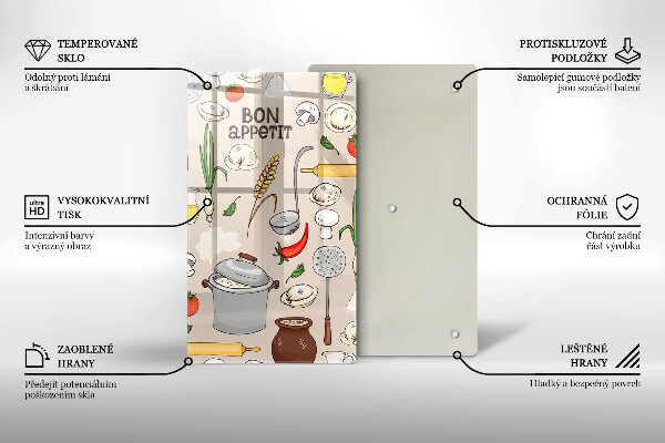 Kuchynská doska veľká zo skla Kuchyňa ilustrácie