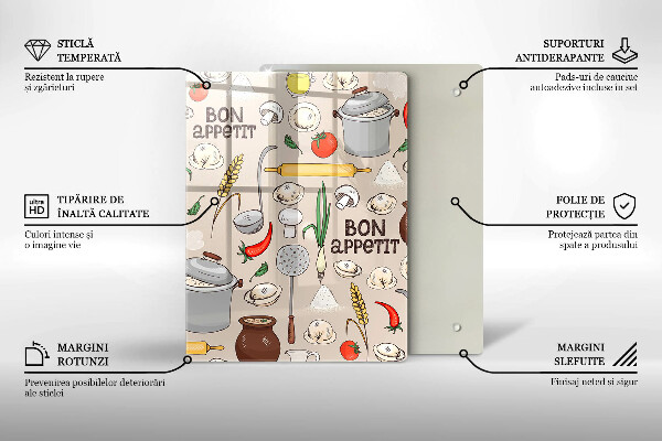 Kuchynská doska veľká zo skla Kuchyňa ilustrácie