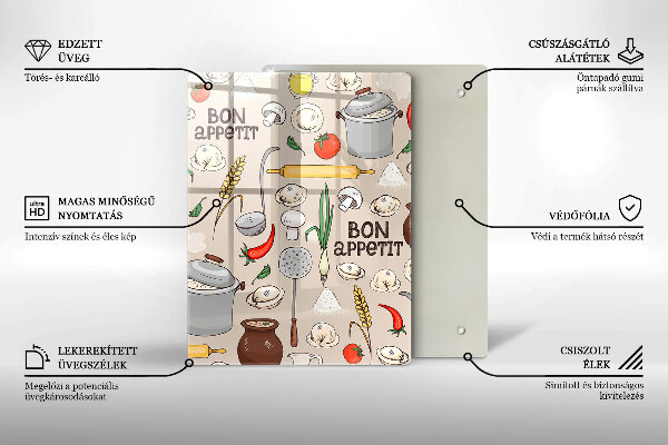 Kuchynská doska veľká zo skla Kuchyňa ilustrácie