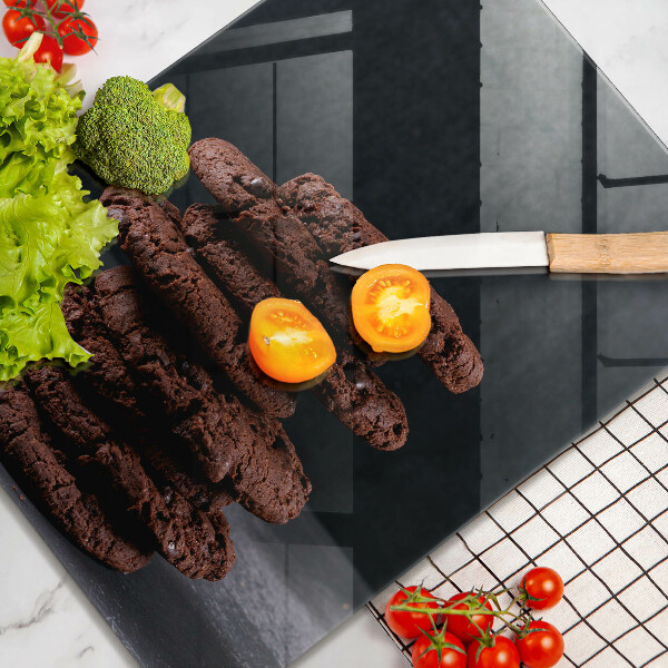 Kuchynská doska veľká zo skla Čokoládové sušienky