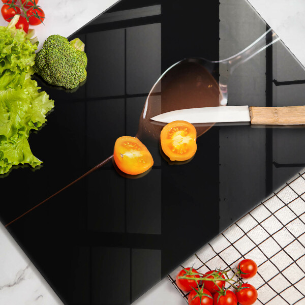 Kuchynská doska veľká zo skla Lyžica čokolády