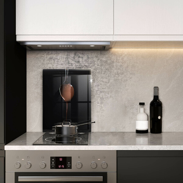 Kuchynská doska veľká zo skla Lyžica čokolády