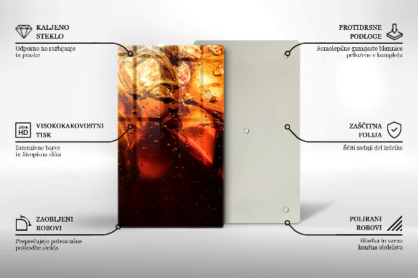 Kuchynská doska veľká zo skla Kolový nápoj s ľadom