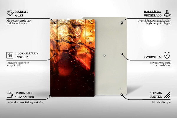 Kuchynská doska veľká zo skla Kolový nápoj s ľadom