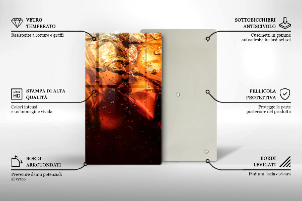 Kuchynská doska veľká zo skla Kolový nápoj s ľadom