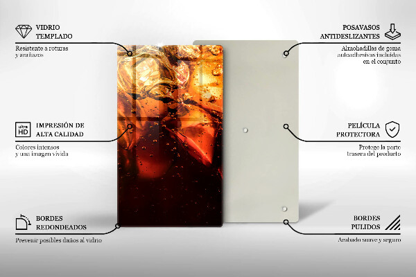 Kuchynská doska veľká zo skla Kolový nápoj s ľadom