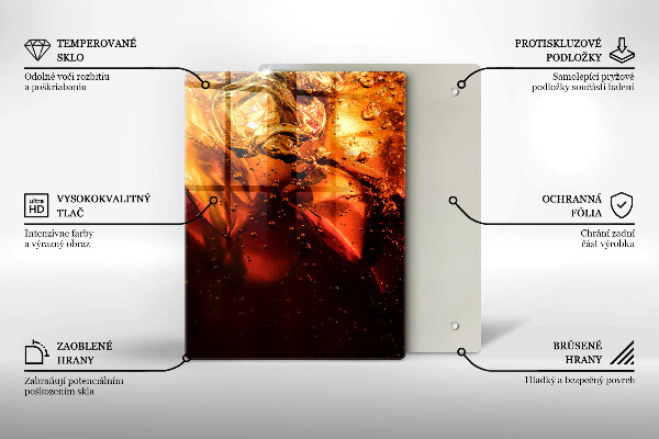 Kuchynská doska veľká zo skla Kolový nápoj s ľadom