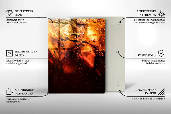 Kuchynská doska veľká zo skla Kolový nápoj s ľadom