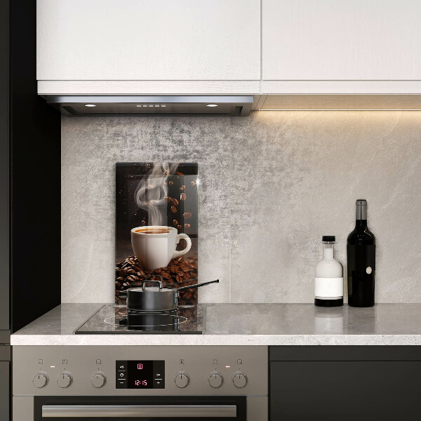 Kuchynská doska veľká zo skla Horúca šálka kávy