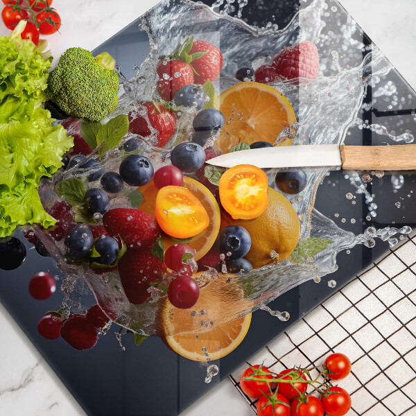 Kuchynská doska veľká zo skla Ovocie vo vode