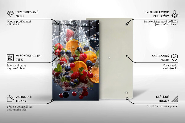 Kuchynská doska veľká zo skla Ovocie vo vode