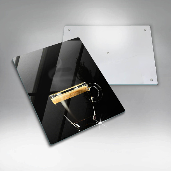 Kuchynská doska veľká zo skla Pohárik čiernej kávy