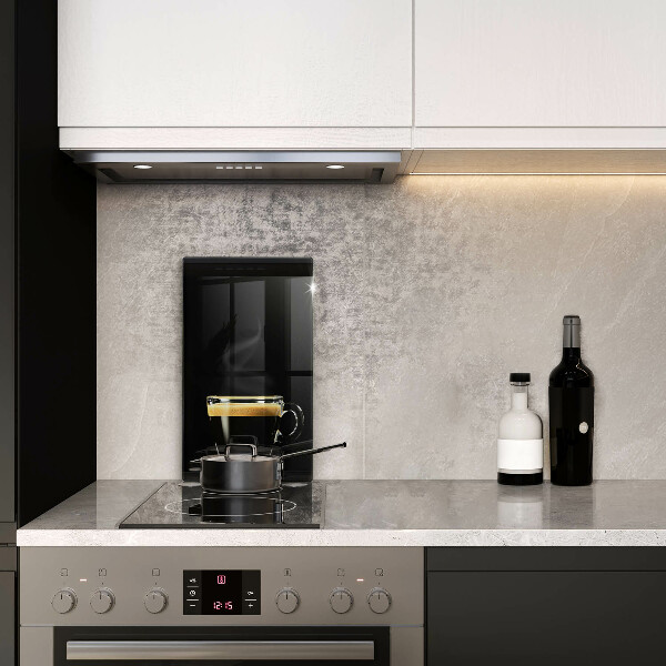 Kuchynská doska veľká zo skla Pohárik čiernej kávy