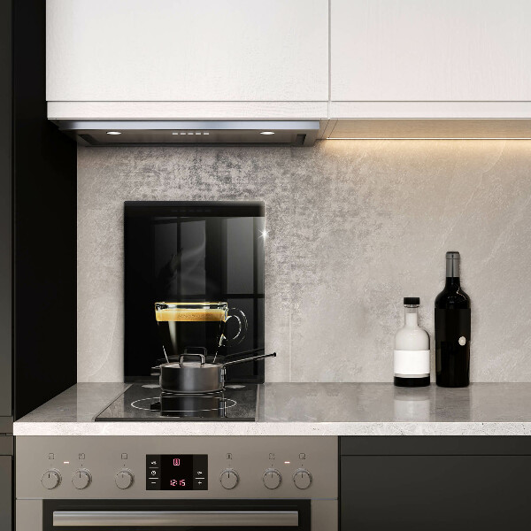 Kuchynská doska veľká zo skla Pohárik čiernej kávy