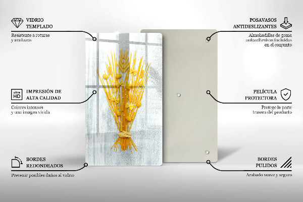 Kuchynská doska veľká zo skla Cestoviny