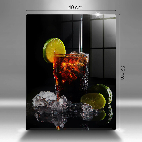Kuchynská doska veľká zo skla Zemitý nápoj s ľadom