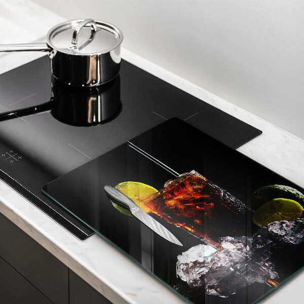 Kuchynská doska veľká zo skla Zemitý nápoj s ľadom