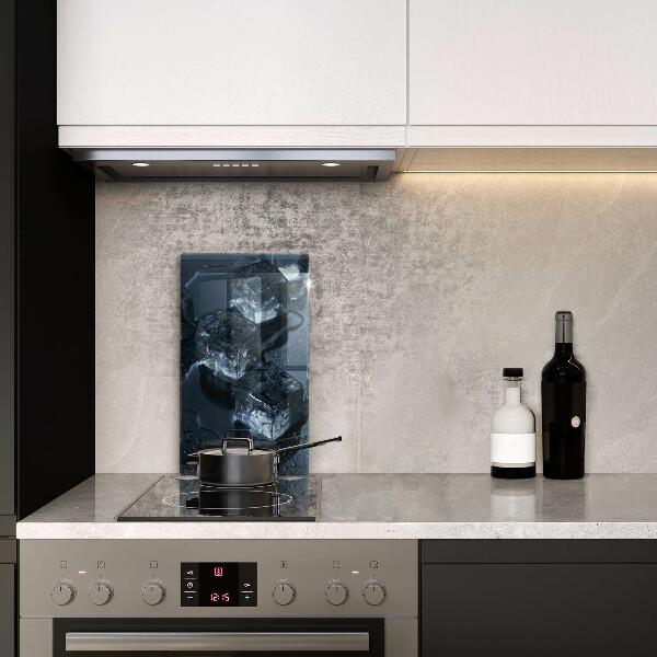 Kuchynská doska veľká zo skla Studené kocky ľadu