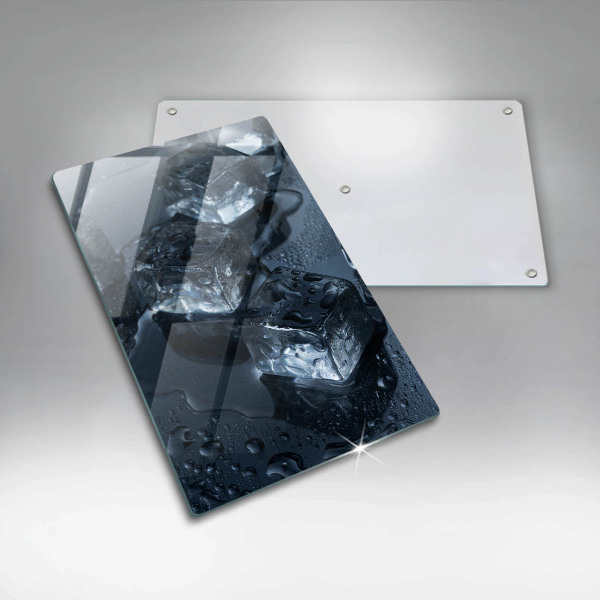 Kuchynská doska veľká zo skla Studené kocky ľadu