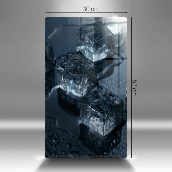 Kuchynská doska veľká zo skla Studené kocky ľadu