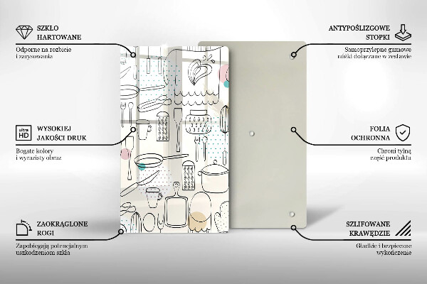 Kuchynská doska veľká zo skla Kuchynské doplnky