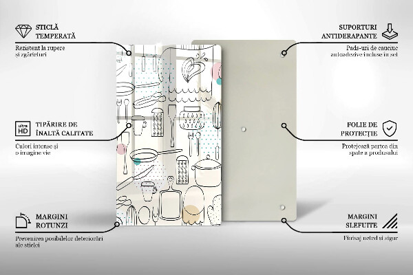 Kuchynská doska veľká zo skla Kuchynské doplnky