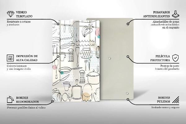 Kuchynská doska veľká zo skla Kuchynské doplnky