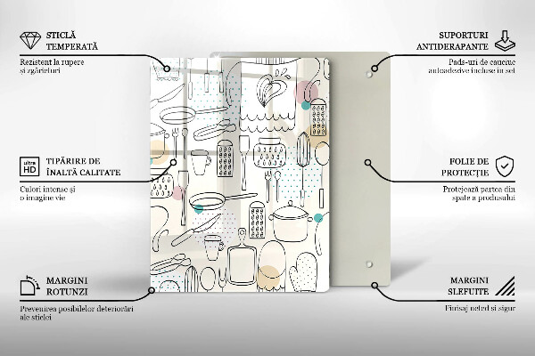 Kuchynská doska veľká zo skla Kuchynské doplnky