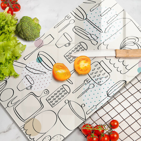 Kuchynská doska veľká zo skla Kuchynské doplnky