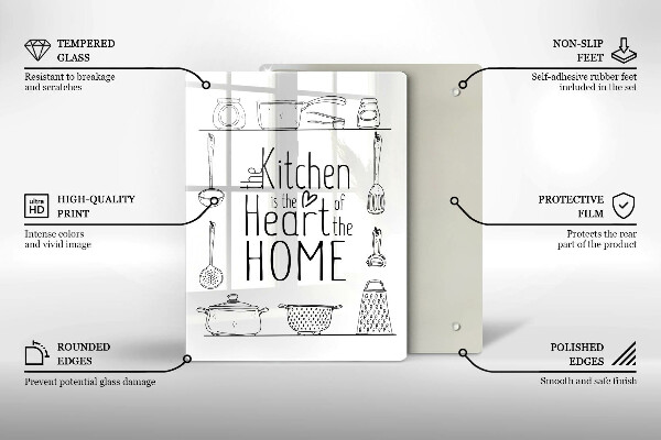 Kuchynská doska veľká zo skla Nápis veta