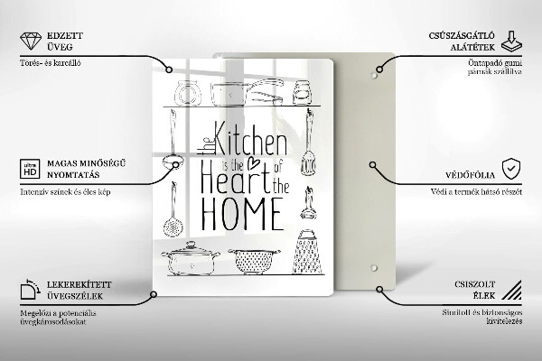 Kuchynská doska veľká zo skla Nápis veta