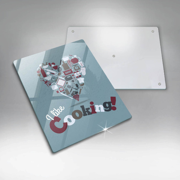 Kuchynská doska veľká zo skla I like cooking